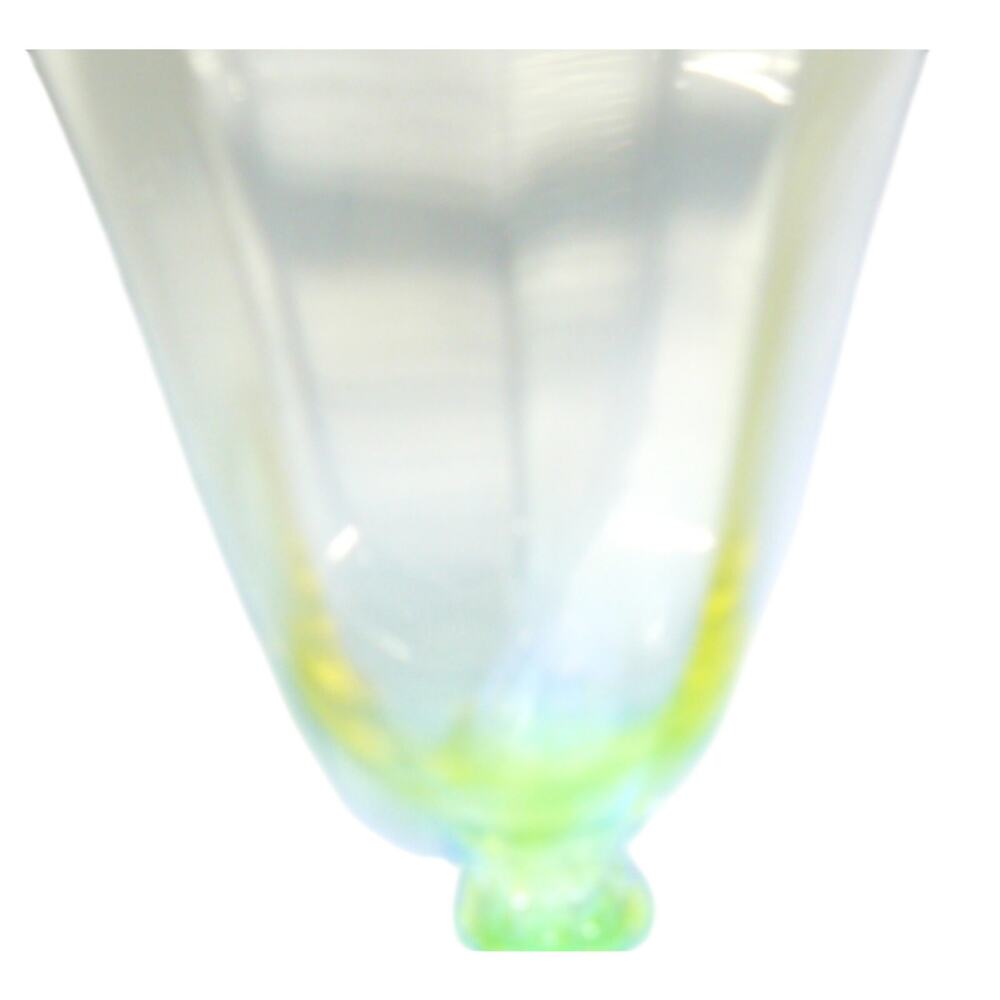 Vtg Federal Yellow Uranium Depression Glass Wine Goblet Vaseline Glass UV Glow